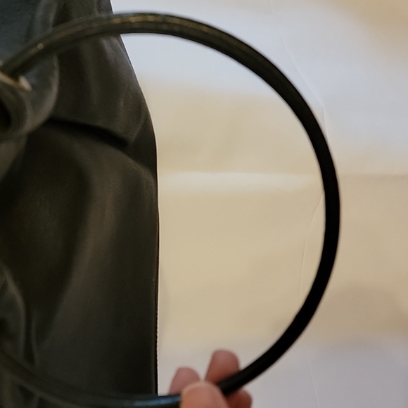 KOOBA Black Pebble Leather Ring Handle Purse Grommets Lined Excellent Condition - Picture 15 of 16